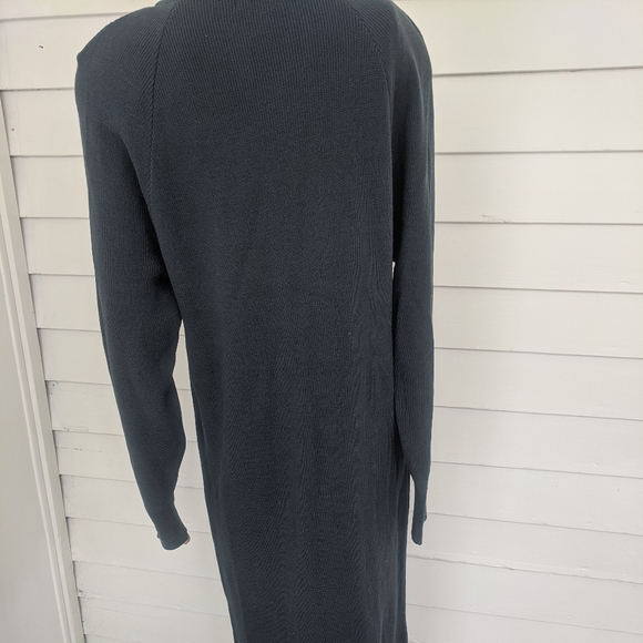 80s Merino Wool Sweater Dress Basic Gray Ambria M - Picture 4 of 7